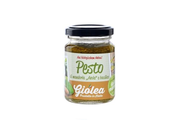 Pesto di mandorla Avola e basilico Basilikumpesto mit Mandeln Avola aus Sizilien 90 g Giolea