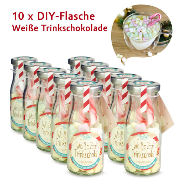 diy flasche weisse trinkschokolade 10er set