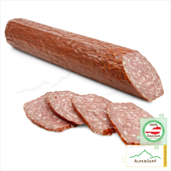 BERGSALAMI | Milde Salami aus Rindfleisch und Schweinefleisch | PREMIUM Wurst aus der Alpenregion | 1 Stange