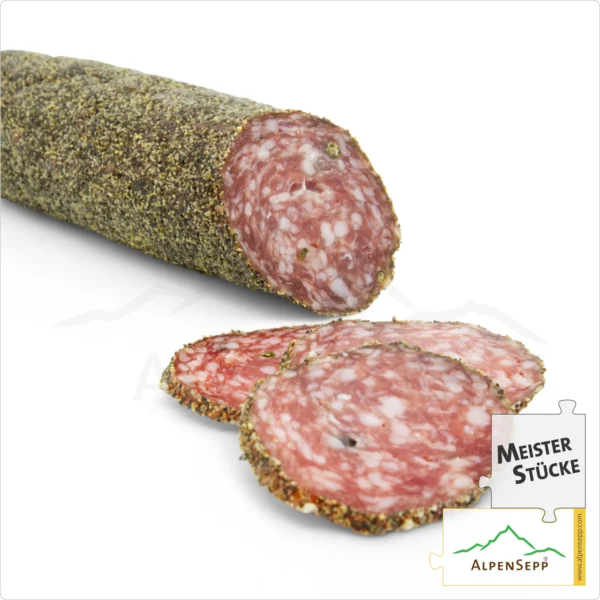 PFEFFERSALAMI | Delikat-aromatische Salami aus Schweinefleisch | PREMIUM Wurstsorte | 1 Stange