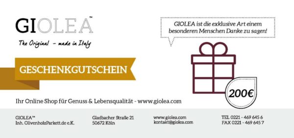 Gutschein 25€ - Giolea