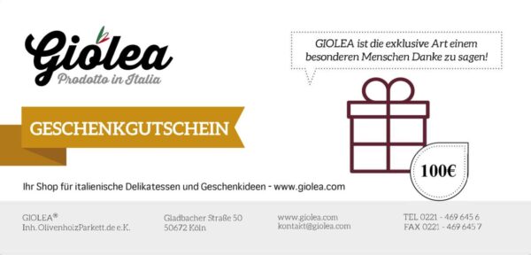 Gutschein 100€ - Giolea