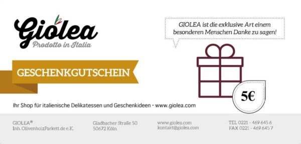 Gutschein 5€ - Giolea